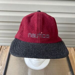 Vintage 90’s Nautical 80% Wool Hat Red/Black